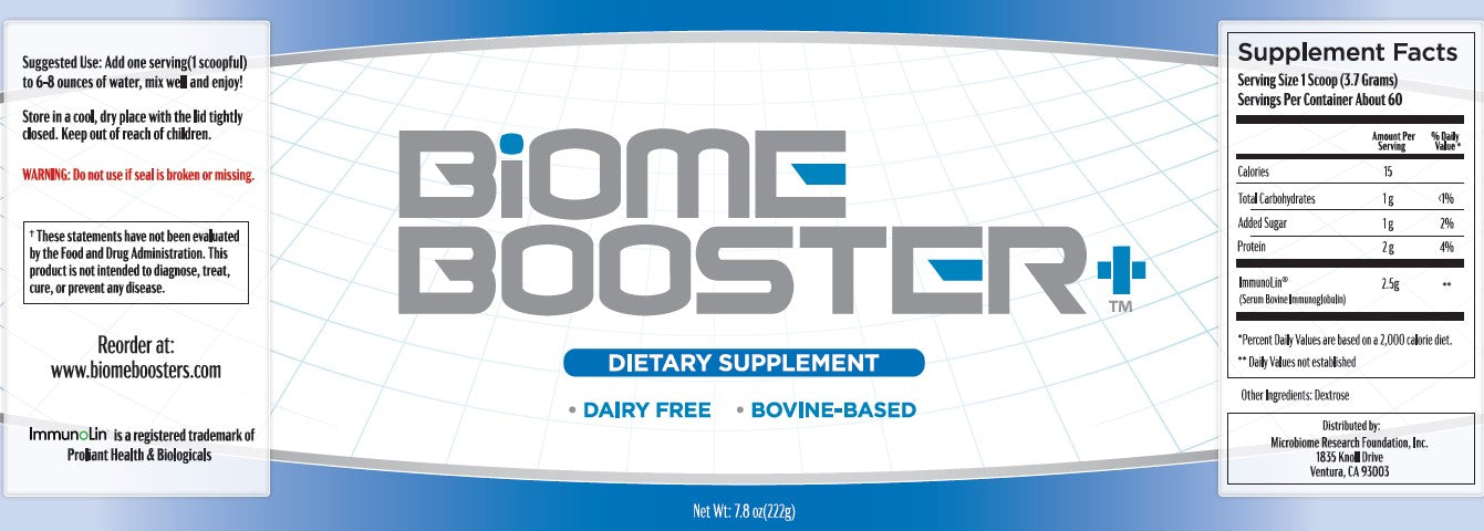 Biome Boosters Plus Bovine IGG Powder 60 Servings